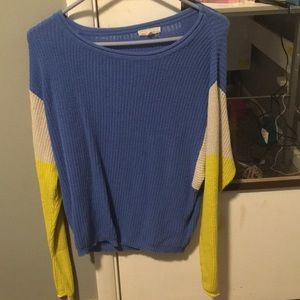 Vintage yellow white and blue sweatef